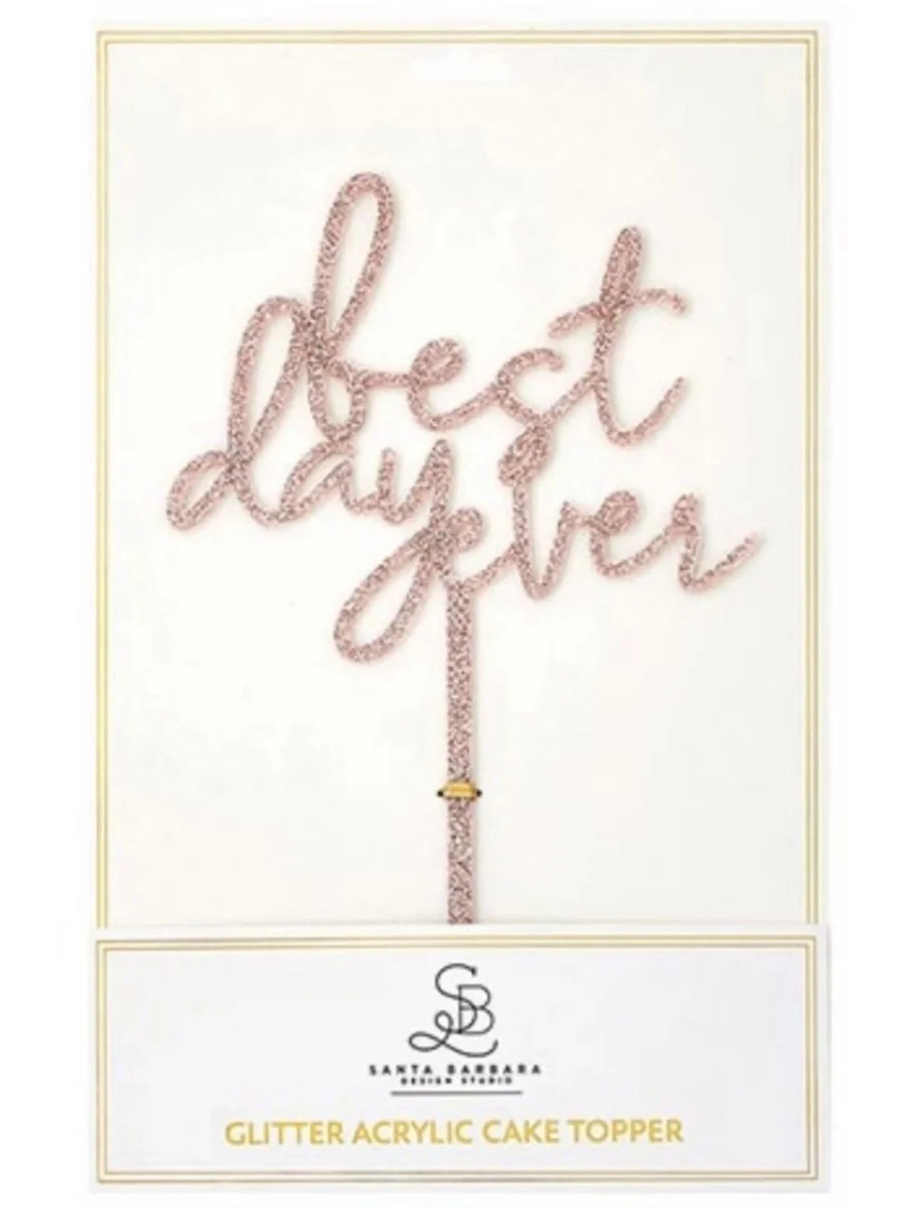 NEW Gold/Pink 'Best Day Ever' Cake Topper